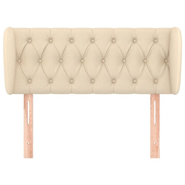 vidaXL Čelo postele so záhybmi krémový 103x23x78/88 cm látka