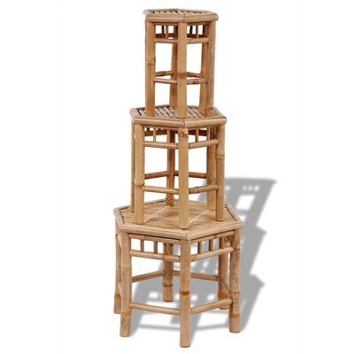 vidaXL Záhradné stoličky 3 ks, bambus