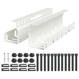 vidaXL &Uacute;ložn&yacute; box na k&aacute;ble pod st&ocirc;l 2 ks Biela 43 x 9 x 11 cm Oceľ