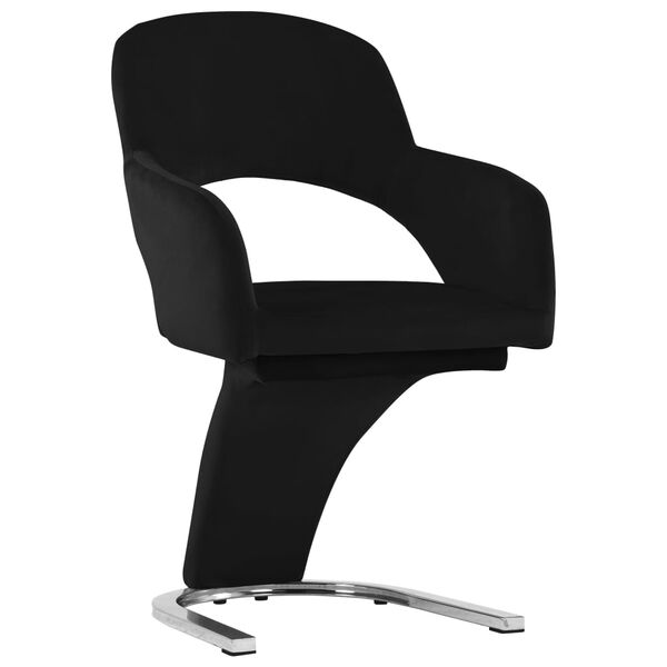 vidaXL Otočn&eacute; jed&aacute;lensk&eacute; stoličky 2 ks čierne zamatov&eacute;