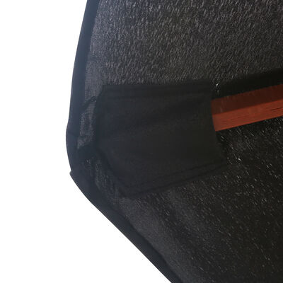 vidaXL Vonkajší slnečník s drevenou tyčou 350 cm, čierny