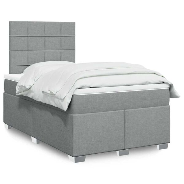 vidaXL Boxspring posteľ s matracom bledosiv&aacute; 120x200 cm l&aacute;tka