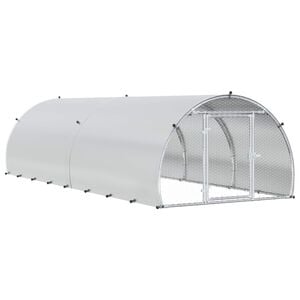 vidaXL Kurn&iacute;k pre kurčat&aacute; Strieborn&aacute; 400 x 150 x 100 cm