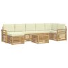 vidaXL Z&aacute;hradn&aacute; s&uacute;prava gaučov 8 pcs Biela a kr&eacute;mov&aacute; 59 x 59 x 37 cm