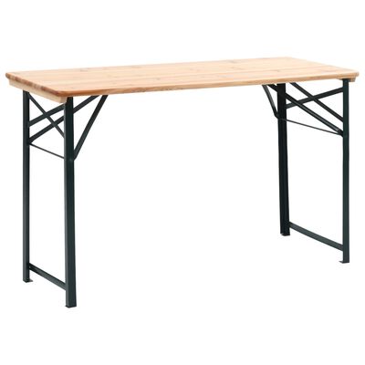 vidaXL Skladací pivný stolík s 2 lavicami 118 cm jedľové drevo
