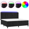 vidaXL Posteľ boxsping s matracom a LED čierna 200x200 cm zamat