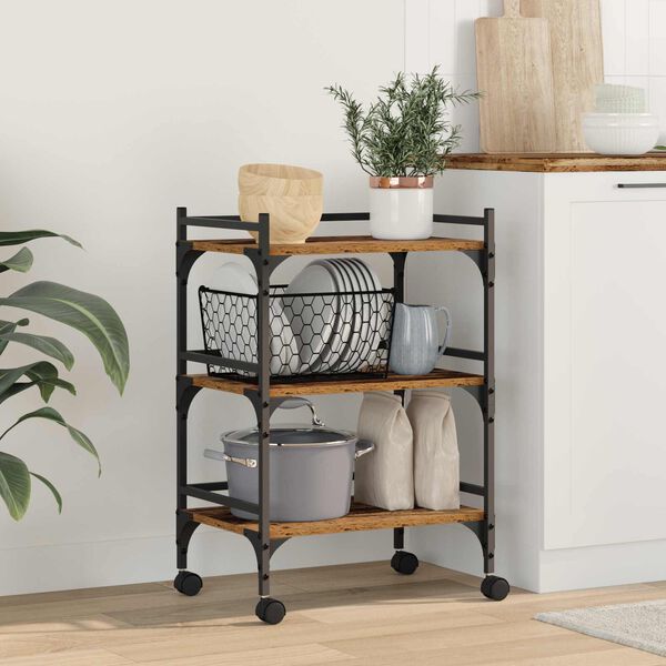 vidaXL Kuchynsk&yacute; voz&iacute;k Star&eacute; drevo 50 x 35 x 75.5 cm Kompozitn&eacute; drevo