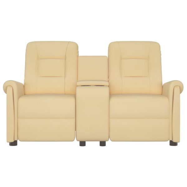 vidaXL 2-miestne sklápacie masážne kreslo+držiak na poháre, krémové