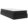 vidaXL Postel s &uacute;ložn&yacute;m prostorem a matrac&iacute; 2 pcs Čierna Koža