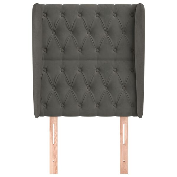 vidaXL Čelo postele so záhybmi tmavosivé 83x23x118/128 cm zamat