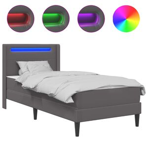 vidaXL R&aacute;m postele s matracom Siv&aacute; 80 x 200 cm Umel&aacute; koža