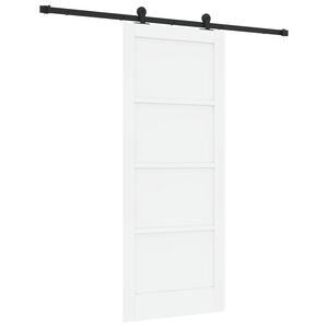 vidaXL Posuvn&eacute; dvere Biela a čierna 83 x 202 cm Borovicov&yacute; mas&iacute;v