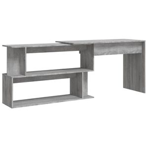 vidaXL Rohov&yacute; st&ocirc;l siv&yacute; dub sonoma 200x50x76 cm spracovan&eacute; drevo