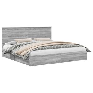 vidaXL &Uacute;ložn&aacute; posteľ Siv&yacute; Sonoma 200 x 200 cm Kompozitn&eacute; drevo