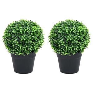 vidaXL Umel&eacute; kru&scaron;p&aacute;ny v tvare gule 2 ks s črepn&iacute;kmi zelen&eacute; 37 cm