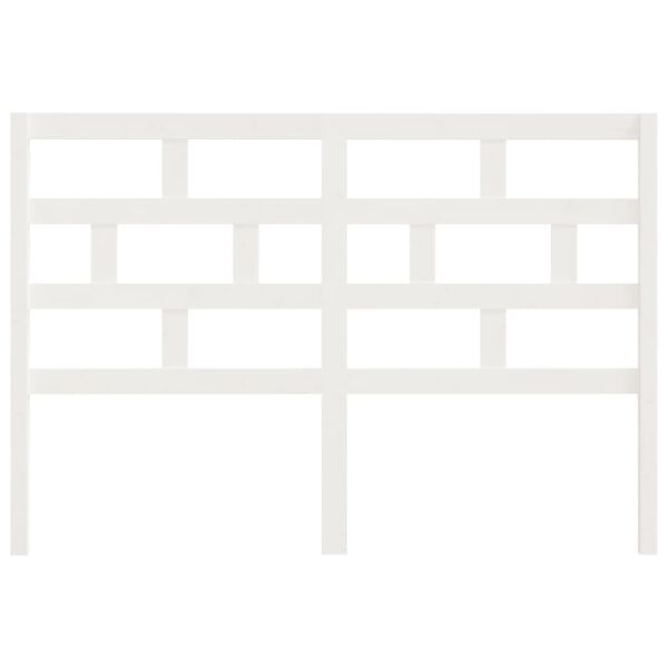 vidaXL Čelo postele biele 126x4x100 cm masívna borovica