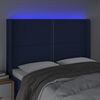 vidaXL Čelo postele s LED modr&eacute; 147x16x118/128 cm l&aacute;tka