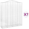 vidaXL Obl&uacute;kov&yacute; gabionov&yacute; k&ocirc;&scaron; 7 ks 200x50x220/240cm pozinkovan&eacute; železo