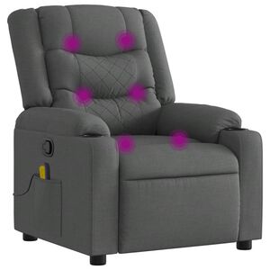 vidaXL Mas&aacute;žne kreslo s polohovac&iacute;m mechanizmom, tmavosiv&aacute; l&aacute;tka