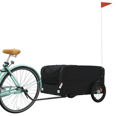 vidaXL Vozík za bicykel, čierny 45 kg, železo