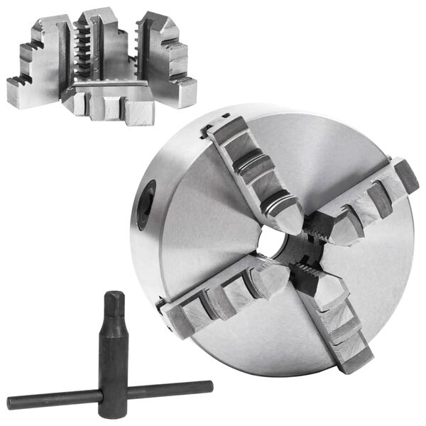 vidaXL 4-čeľusťové samostrediace skľučovadlo na sústruh 125 mm oceľové