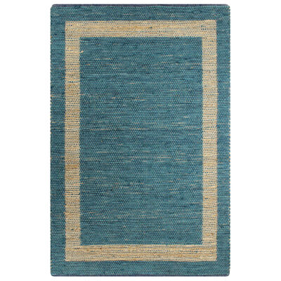 vidaXL Ručne vyrobený jutový koberec modrý 120x180 cm