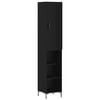 vidaXL Vysoká skrinka čierna 34,5x34x180 cm spracované drevo