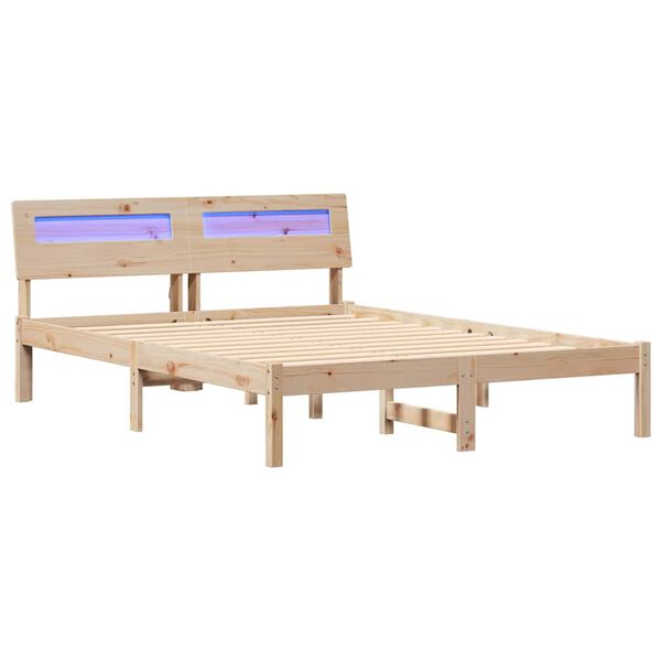 vidaXL R&aacute;m postele Hned&aacute; 120 x 190 cm Mas&iacute;vne borovicov&eacute; drevo