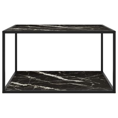 vidaXL Konferenčný stolík, čierny, čierne mramorové sklo 90x90x50 cm