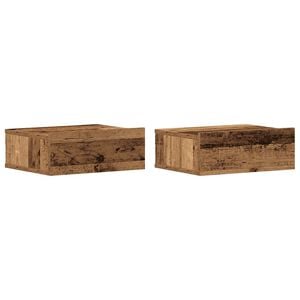 vidaXL pl&aacute;vaj&uacute;ce nočn&eacute; stol&iacute;ky 2 ks Old Wood 40x32x15 cm