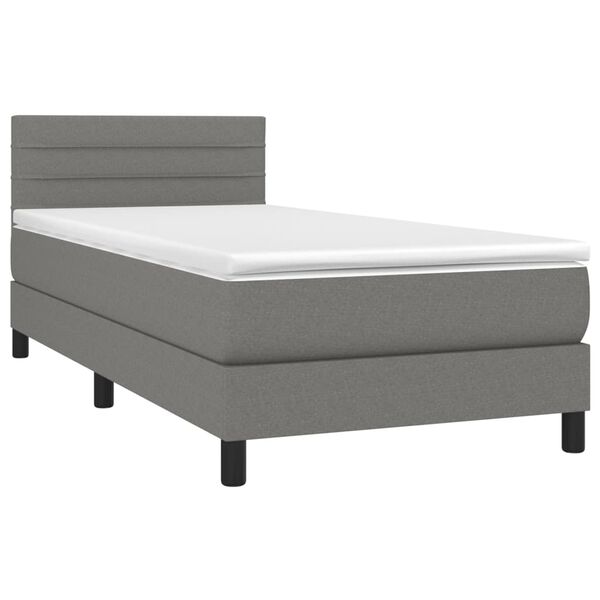 vidaXL Boxspring posteľ s matracom tmavosiv&aacute; 100x200 cm l&aacute;tka