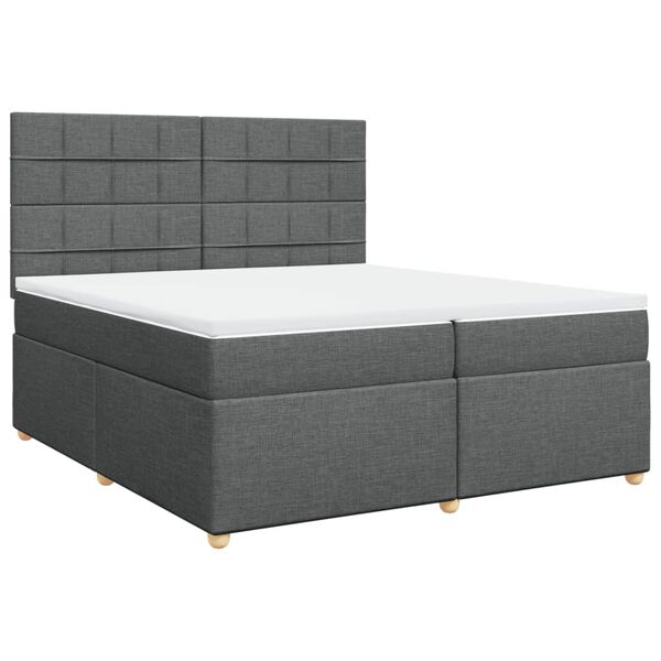 vidaXL Boxspring posteľ s matracom tmavosiv&aacute; 200x200 cm l&aacute;tka
