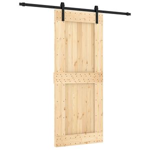 vidaXL Posuvn&eacute; dvere Pr&iacute;rodn&aacute; a čierna 85 x 210 cm