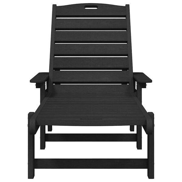 vidaXL Záhradný lounge nábytok 2-osoba 2 pcs Čierna 53 x 195.5 x 30 cm