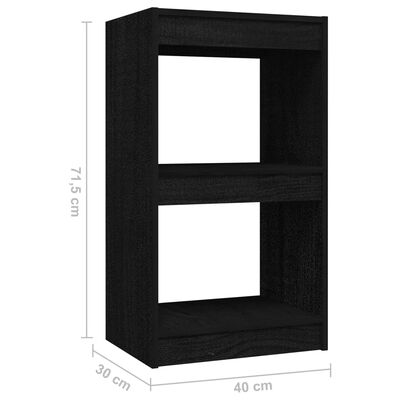 vidaXL Knižnica čierna 40x30x71,5 cm borovicový masív