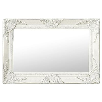 vidaXL Nástenné zrkadlo v barokovom štýle 60x40 cm biele