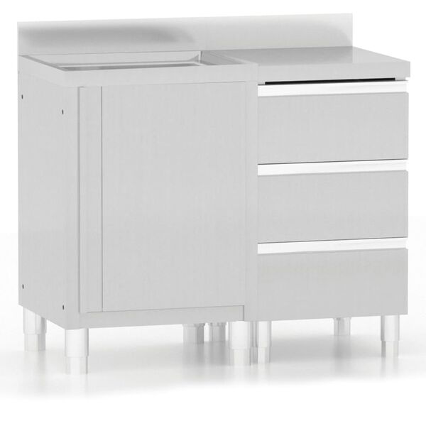 vidaXL Kuchynské skrinky do kuchyne 2 ks, nehrdzavejúca oceľ