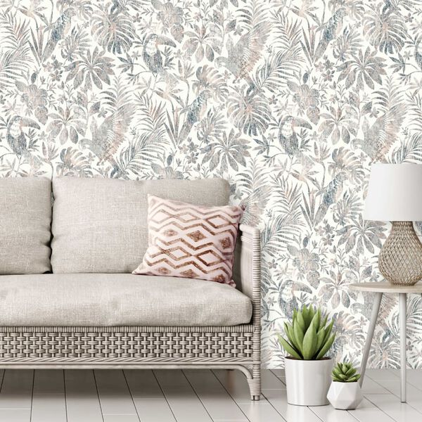 DUTCH WALLCOVERINGS Tapeta listy a tukan béžová