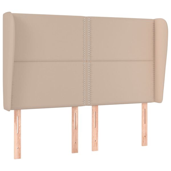 vidaXL Čelo postele so z&aacute;hybmi kapuč&iacute;nov&eacute; 147x23x118/128 cm umel&aacute; koža