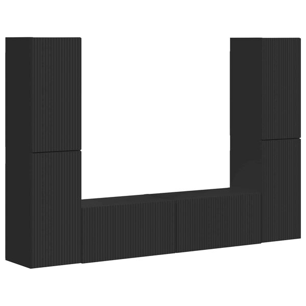 vidaXL Zostava TV skriniek 6 pcs Čierna Kompozitn&eacute; drevo