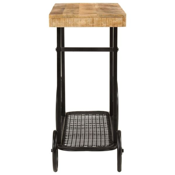 VidaXL Konzolov&yacute; stol&iacute;k 112x36x76 cm Mas&iacute;vne drevo mango a železo