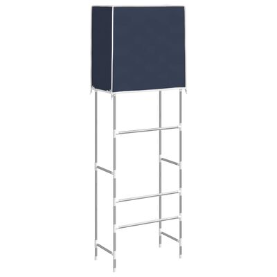 vidaXL 2-poschodový úložný stojan nad WC modrý 56x30x170 cm železo