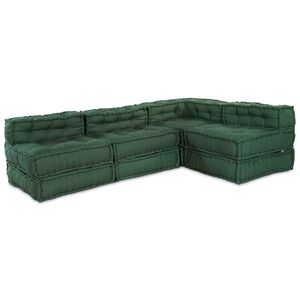 vidaXL Modulov&aacute; pohovka 4 pcs Zelen&aacute; L&aacute;tka
