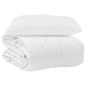 vidaXL Papl&oacute;n s vank&uacute;&scaron;om 2 pcs Biela Mikrovl&aacute;kno