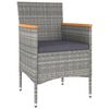 vidaXL 5-dielny záhradný bistro set polyratan a akáciové drevo sivý