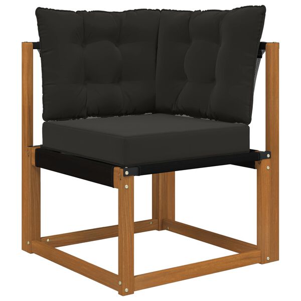 vidaXL Vank&uacute;&scaron; na vonkaj&scaron;iu pohovku 3 pcs Čierny Polyester