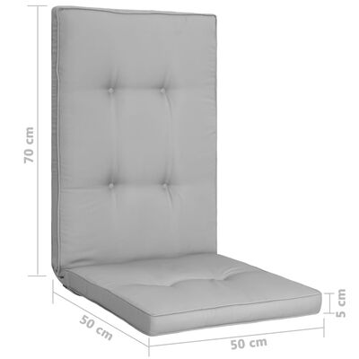 vidaXL Podložky na záhradné stoličky 2 ks, sivé 120x50x5 cm