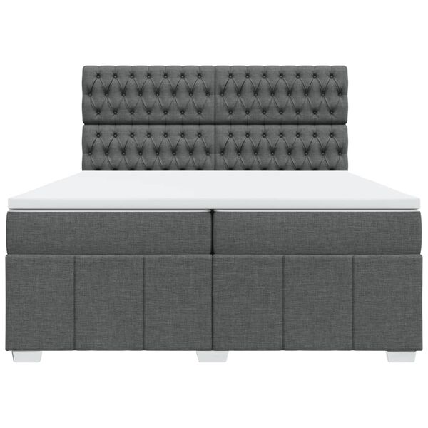 vidaXL Boxspring posteľ s matracom tmavosiv&aacute; 200x200 cm l&aacute;tka