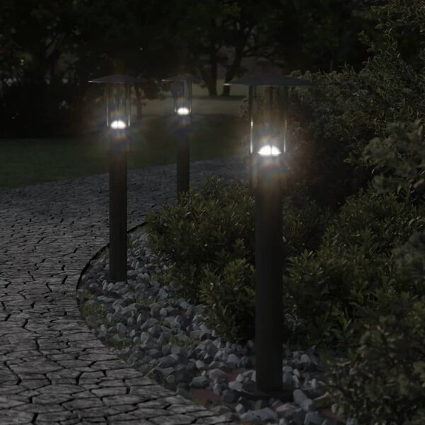 vidaXL Vonkajšia stojaca lampa čierna 60 cm nehrdzavejúca oceľ