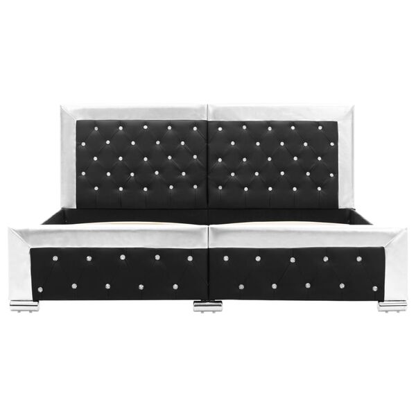 vidaXL Posteľný rám, čierny, umelá koža 160x200 cm